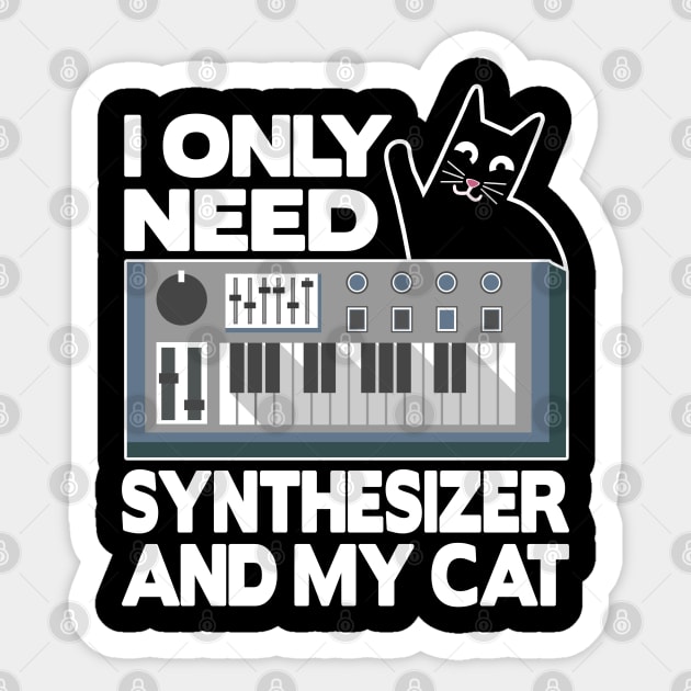 Only Analog Cat Modular Synthesizer Synth Drum Sticker by Kuehni